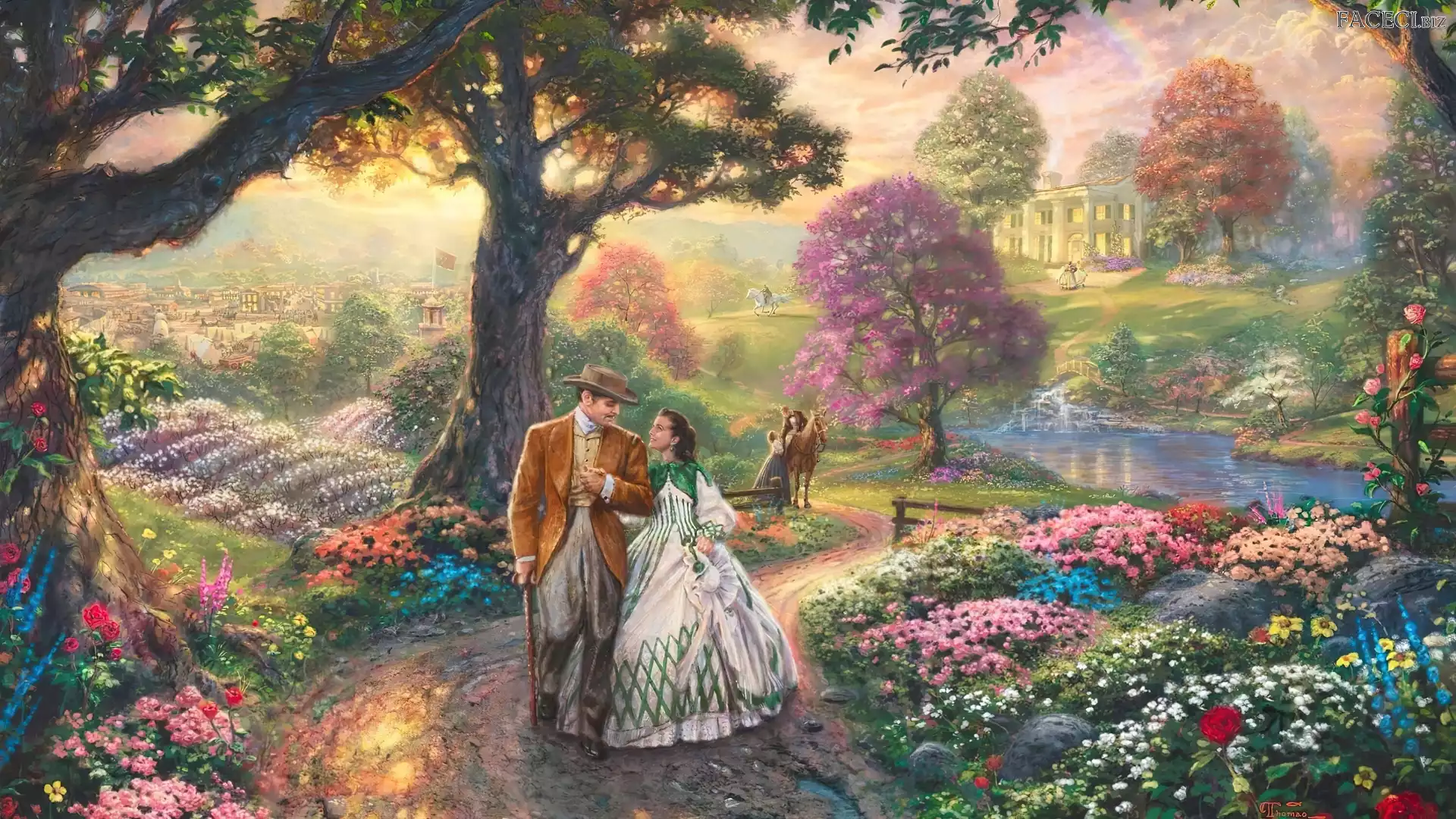 Spacer, Thomas Kinkade, Ogród